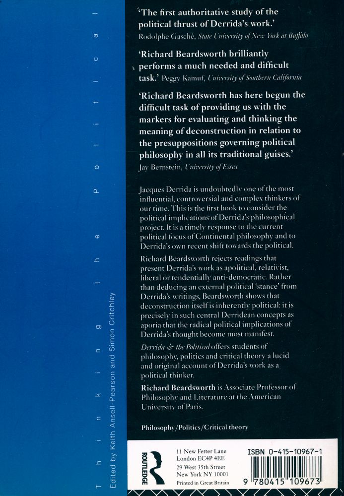 『Derrida and the Political』 3