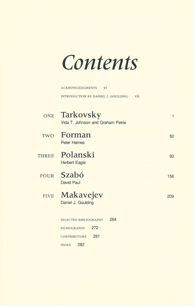 『Five filmmakers : Tarkovsky, Forman, Polanski, Szabó, Makavejev』 2