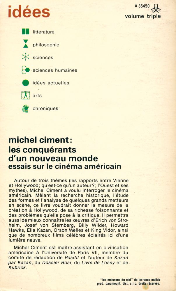 『Les conquérants d'un nouveau monde : Essais sur le cinéma américain』 3