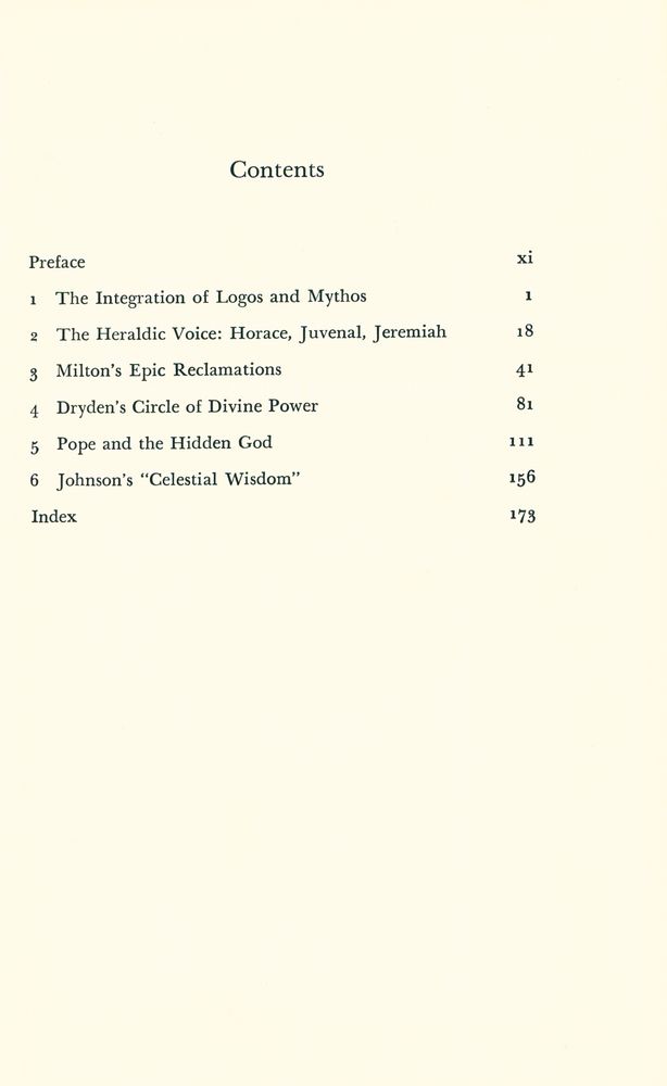 『Poetry of Civilization : Mythopoeic Displacement in the Verse of Milton, Dryden, Pope, and Johnson』 2