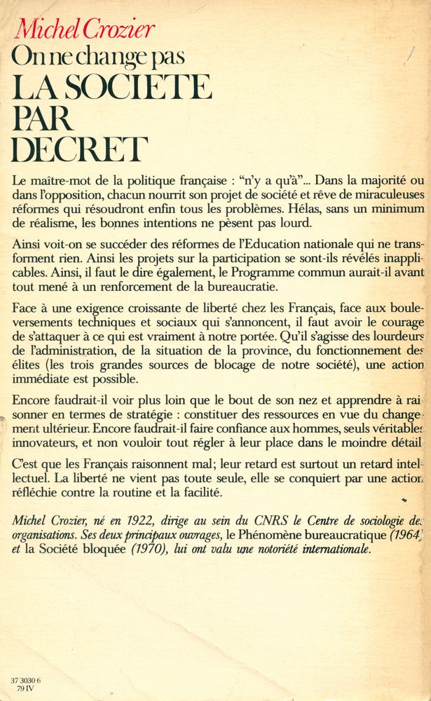 『ON NE CHANGE PAS LA SOCIÉTÉ PAR DÉCRET』 6