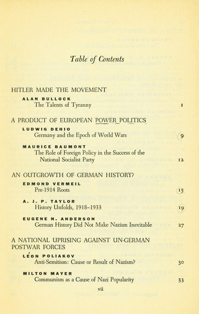 『PROBLEMS IN EUROPEAN CIVILIZATION - THE NAZI REVOLUTION : Germany's Guilt or Germany's Fate?』 2