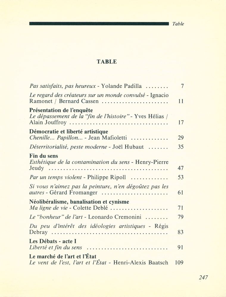 『PEUT - ON ENCORE ENTRETENIR LA CROYANCE EN L'ART? : Rencontres d'Apt - Vaucluse 24 - 25 février 1990』 2