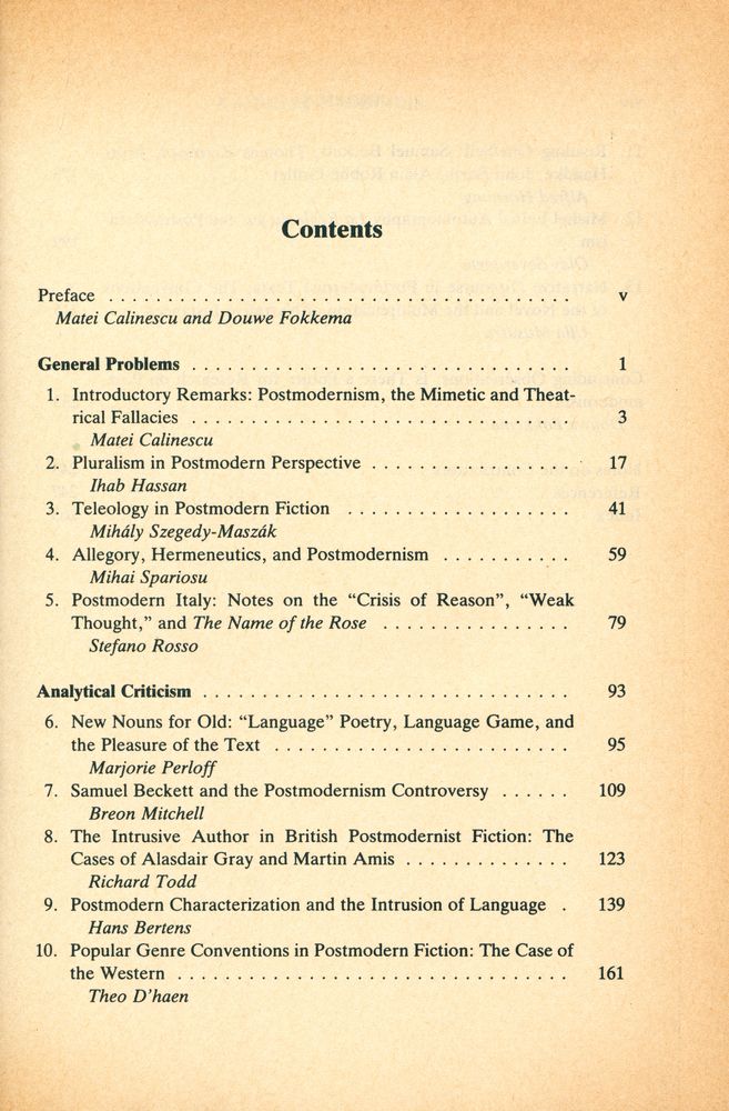 『Exploring Postmodernism : selected papers presented at a workshop on Postmodernism at the XIth International Comparative Literature Congress, Paris, 20 - 24 August 1985』 2