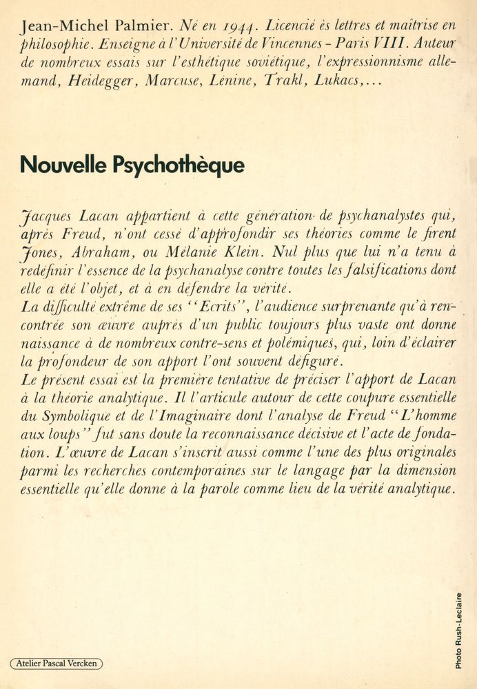 『LACAN : Le Symbolique et l'imaginaire』 4