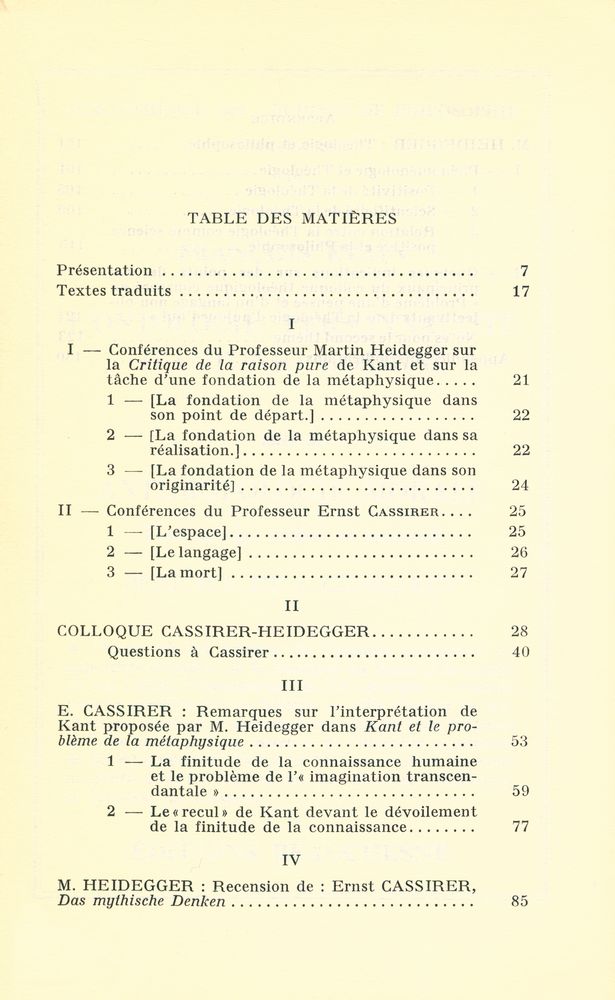 『Débat sur le Kantisme et la Philosophie(Davos, mars 1929)』 2