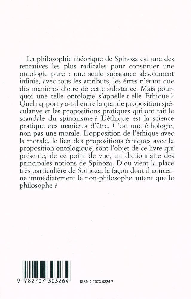 『SPINOZA : PHILOSOPHIE PRATIQUE』 3