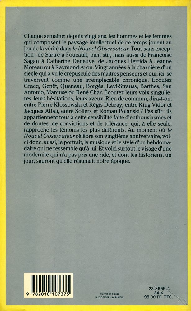 『DE SARTRE À FOUCAULT : Vingt ans de grands entretiens dans Le Nouvel Observateur』 4