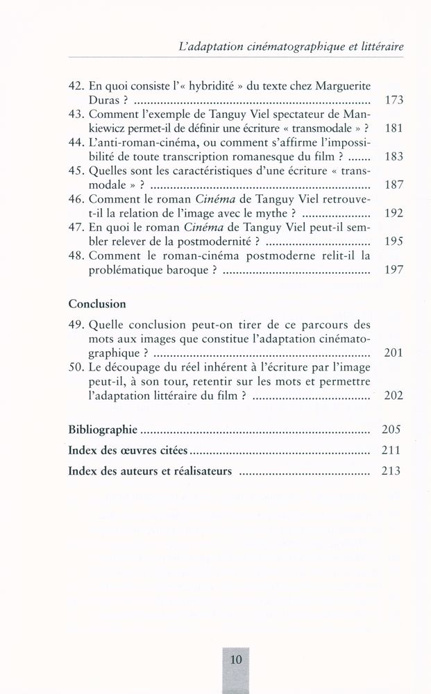 『50 QUESTIONS: L'adaptation cinématographique et littéraire』 5