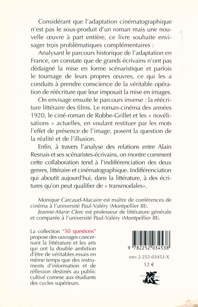 『50 QUESTIONS: L'adaptation cinématographique et littéraire』 6