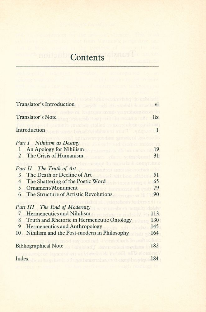『The end of modernity: nihilism and hermeneutics in postmodern culture』 2