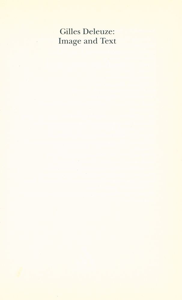 『Gilles Deleuze: image and text』 1