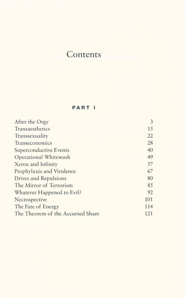 『THE TRANSPARENCY OF EVIL: Essays on Extreme Phenomena』 2