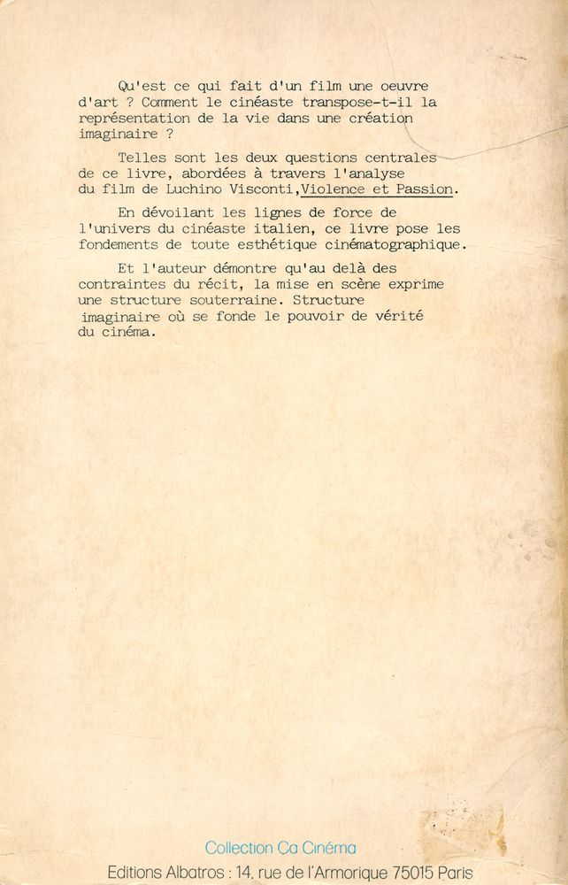 『DE L'IMAGINAIRE AU CINÉMA: Violence et passion de Luchino Visconti』 3