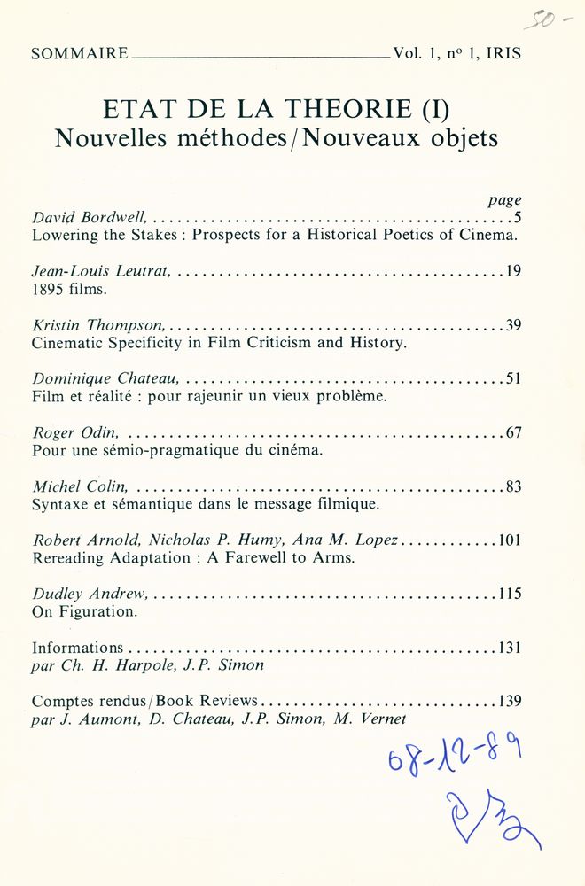 『iris』 vol 1 nº 1 1983 2