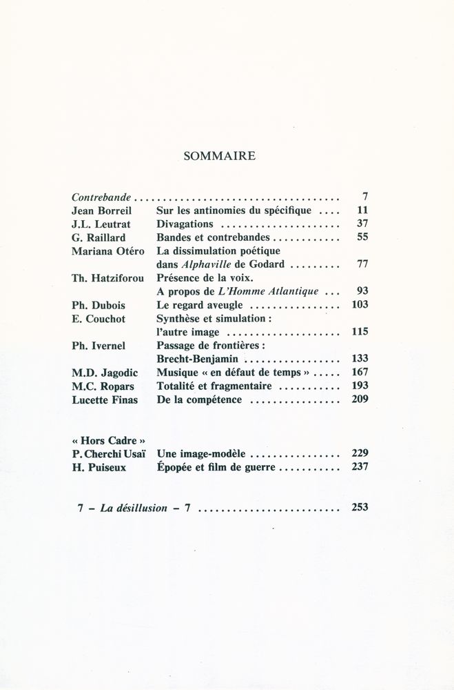 『HORS CARDRE Le cinéma à travers champs disciplinaires』 1988 2