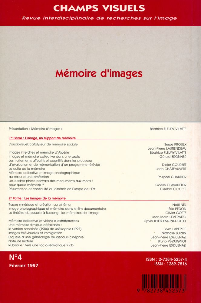 『CHAMPS VISUELS』 n° 4 Février 1997 4