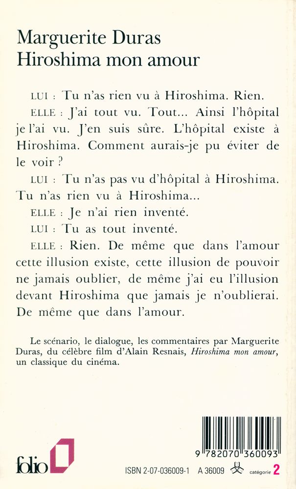 『Hiroshima mon amour : SCÉNARIO ET DIALOGUES』 3