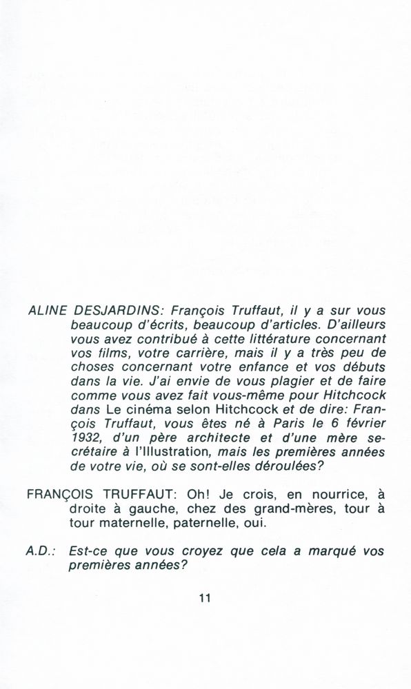 『Aline Desjardins s'entretient avec FRANÇOIS TRUFFAUT』 2