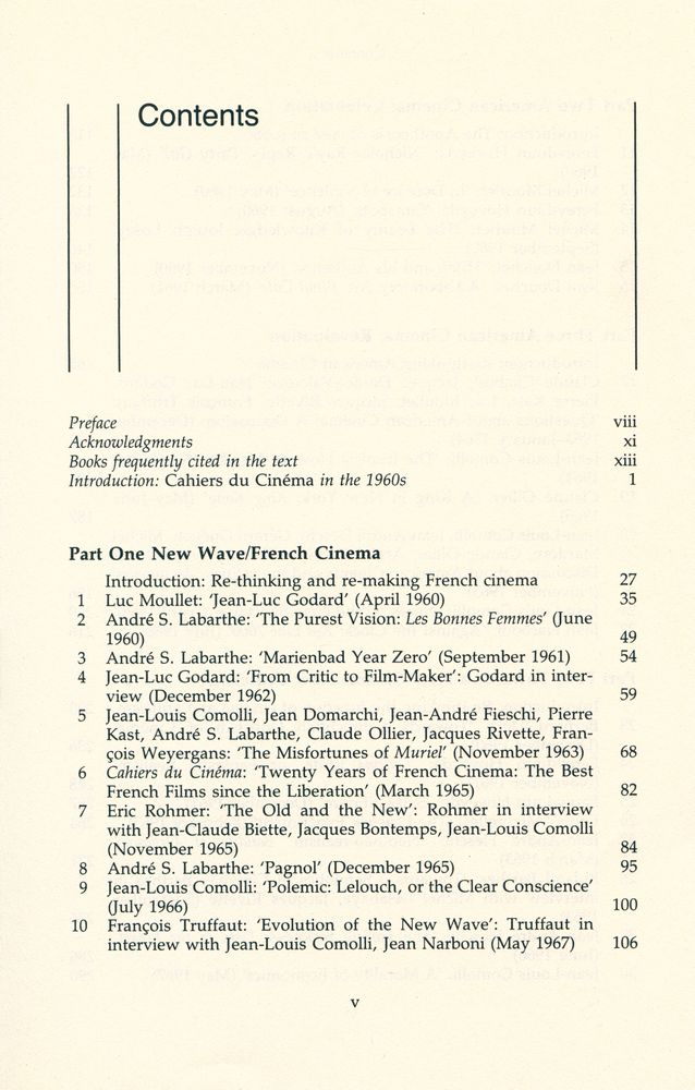『Cahiers du cinéma, the 1960s : New Wave, New Cinema, Reevaluating Hollywood』 2