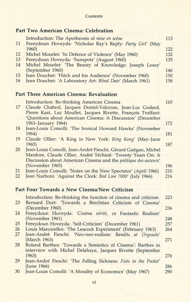 『Cahiers du cinéma, the 1960s : New Wave, New Cinema, Reevaluating Hollywood』 3