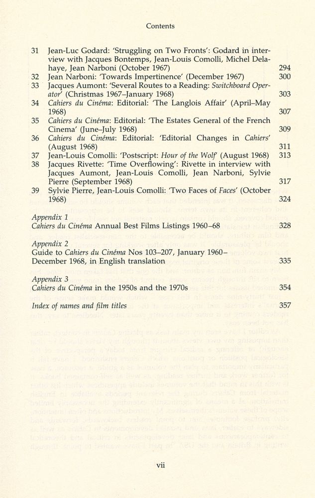 『Cahiers du cinéma, the 1960s : New Wave, New Cinema, Reevaluating Hollywood』 4