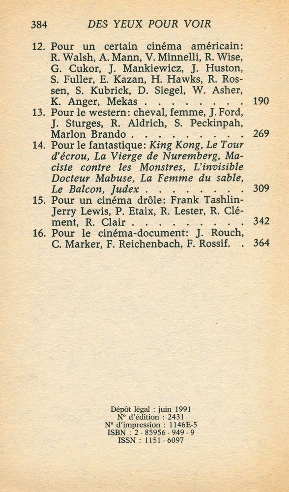 『DES YEUX POUR VOIR : CINÉMA I (1961 - 1966)』 3