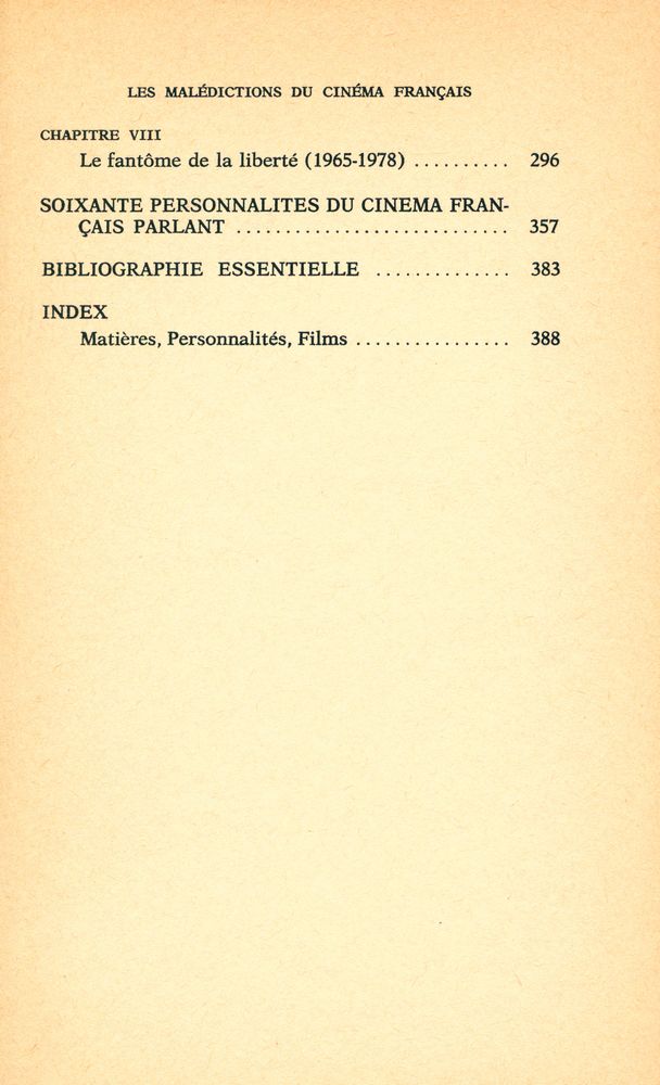 『LES MALÉDICTIONS DU CINÉMA FRANÇAIS : Une histoire du cinéma français parlant (1928 - 1978)』 3