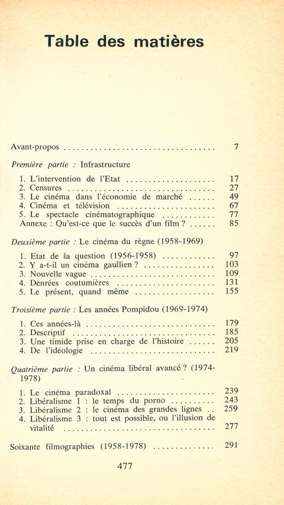 『Le cinéma des Français : la Ve République (1958 - 1978)』 2
