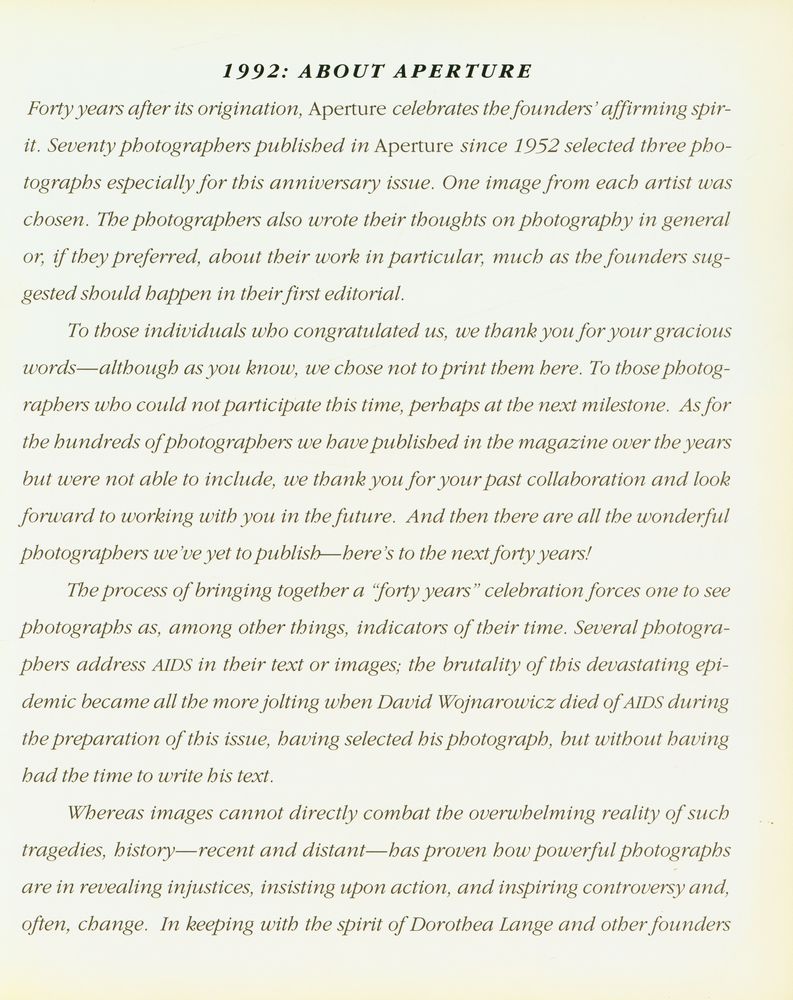 『aperture』 no.129 FALL 1992 2