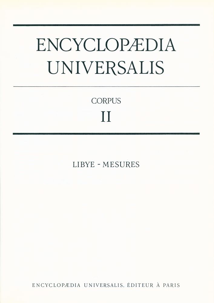 『ENCYCLOPAEDIA UNIVERSALIS 11 - LIBYE - MESURES』 2
