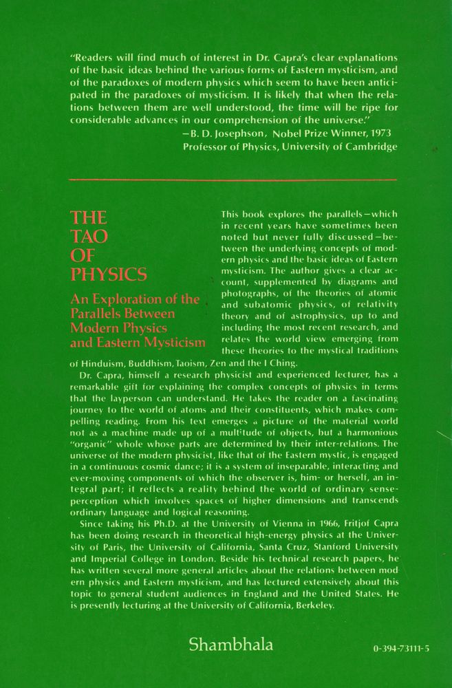 『THE TAO OF PHYSICS : An Exploration of the Parallels Between Modern Physics and Eastern Mysticism』 3