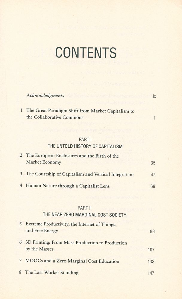 『The zero marginal cost society : the internet of things, the collaborative commons, and the eclipse of capitalism』 2