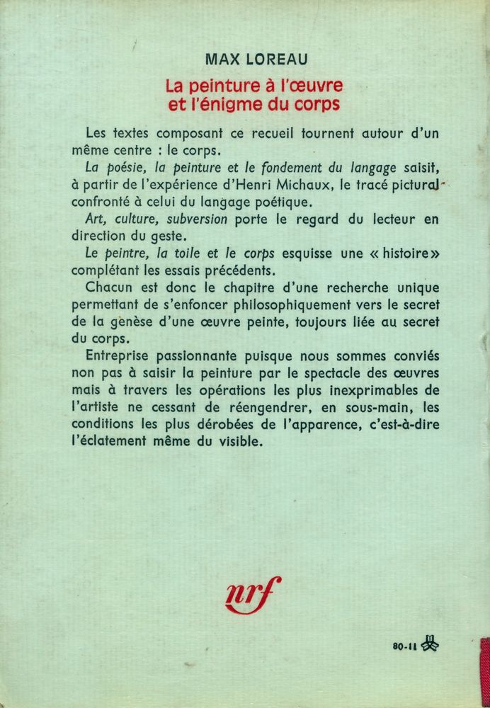 『La peinture à l'oeuvre et l'énigme du corps』 3