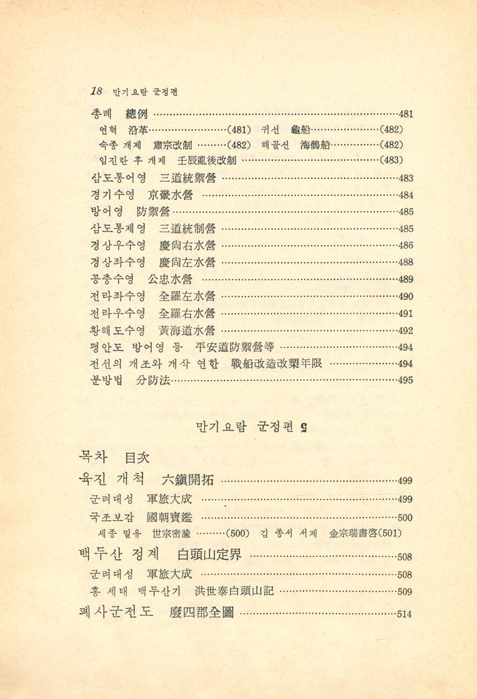 『고전국역총서 - 만기요람 Ⅱ : 軍政篇(군정편)』