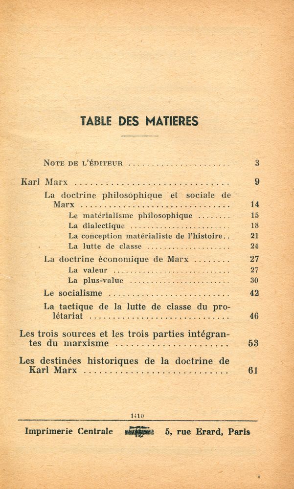 『PETITE BIBLIOTHÉQUE LÉNINE Ⅲ - Karl Marx et sa doctrine』 2