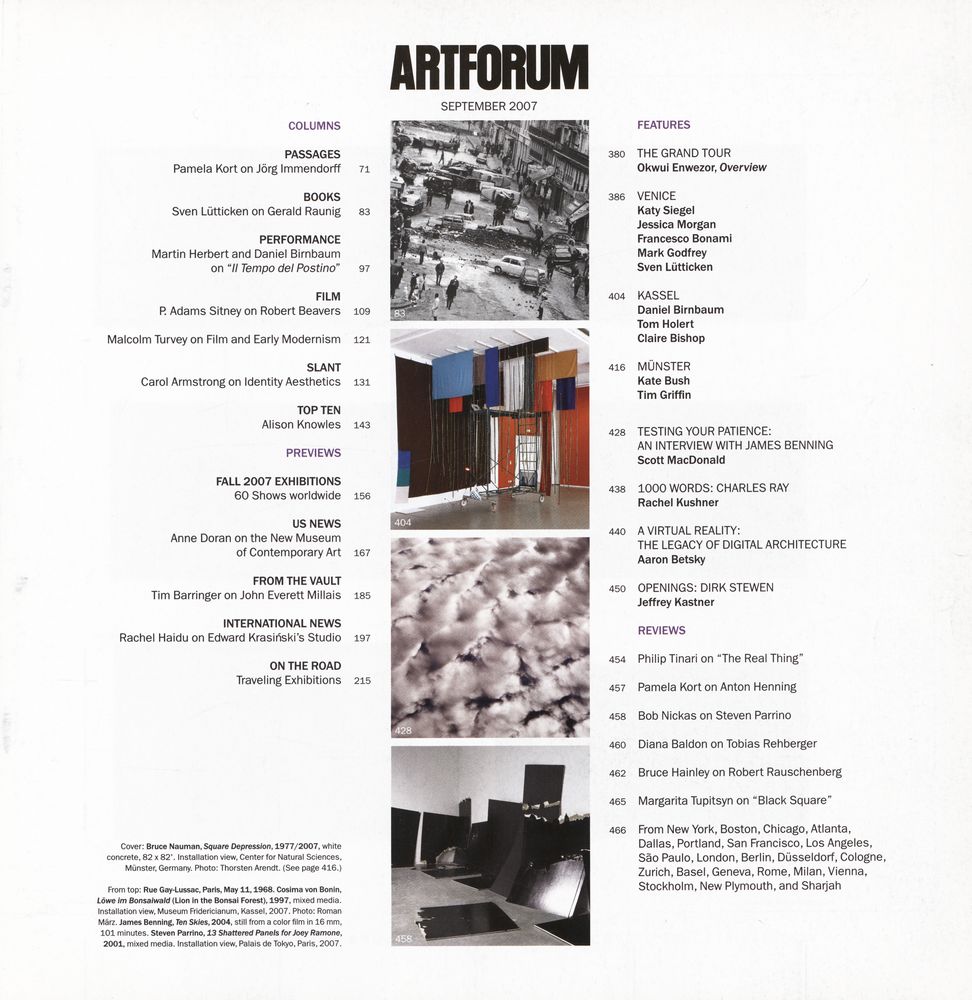 『ARTFORUM INTERNATIONAL』 SEPTEMBER 2007 2