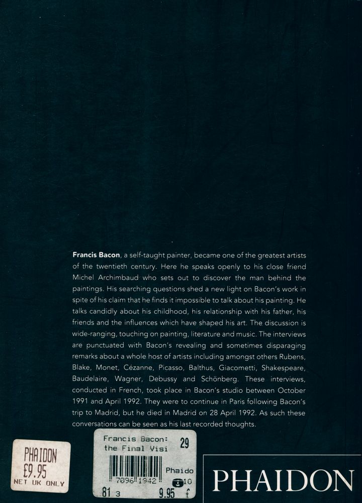『Francis Bacon in conversation with Michel Archimbaud』 4
