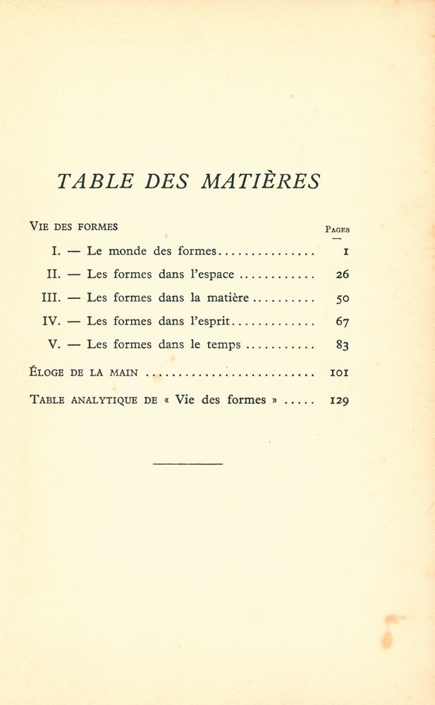 『VIE DES FORMES : suivi de Éloge de la main』  2