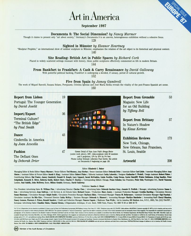 『Art in America』 Vol. 75 No. 9 September 1987 2
