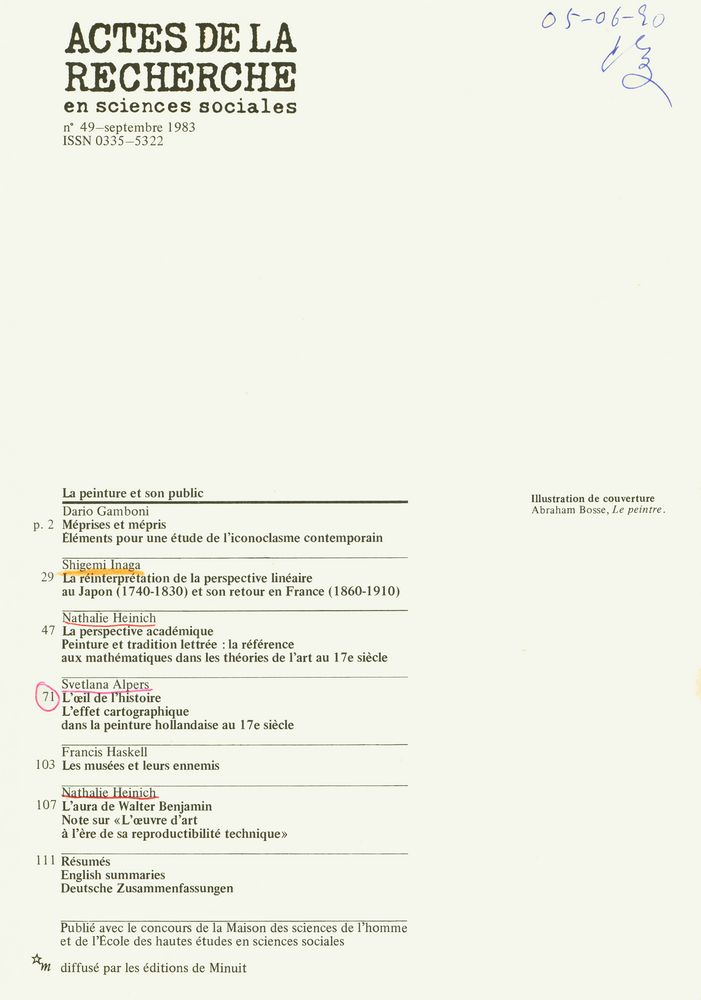 『ACTES DE LA RECHERCHE en sciences sociales: La peinture et son public』 nº 49, septembre 1983 2