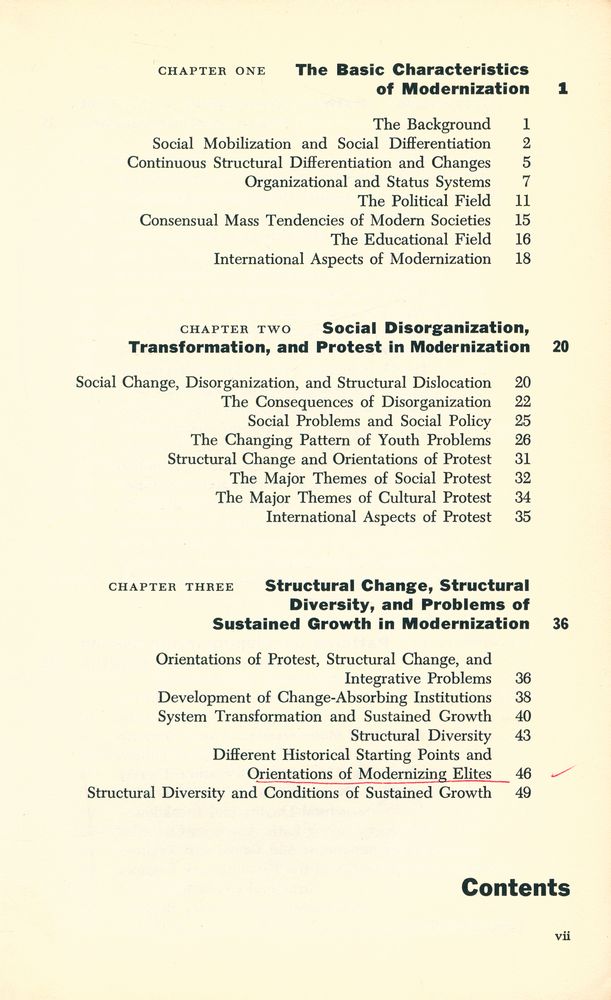 『Modernization : Protest and Change』 2