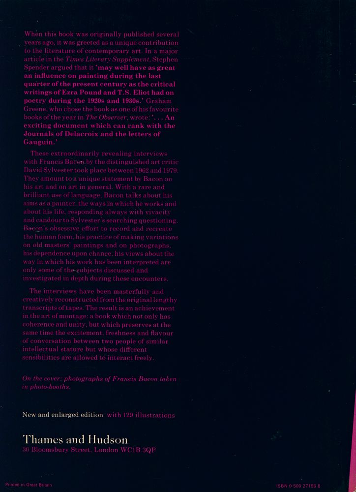 『Interviews with Francis Bacon』 3