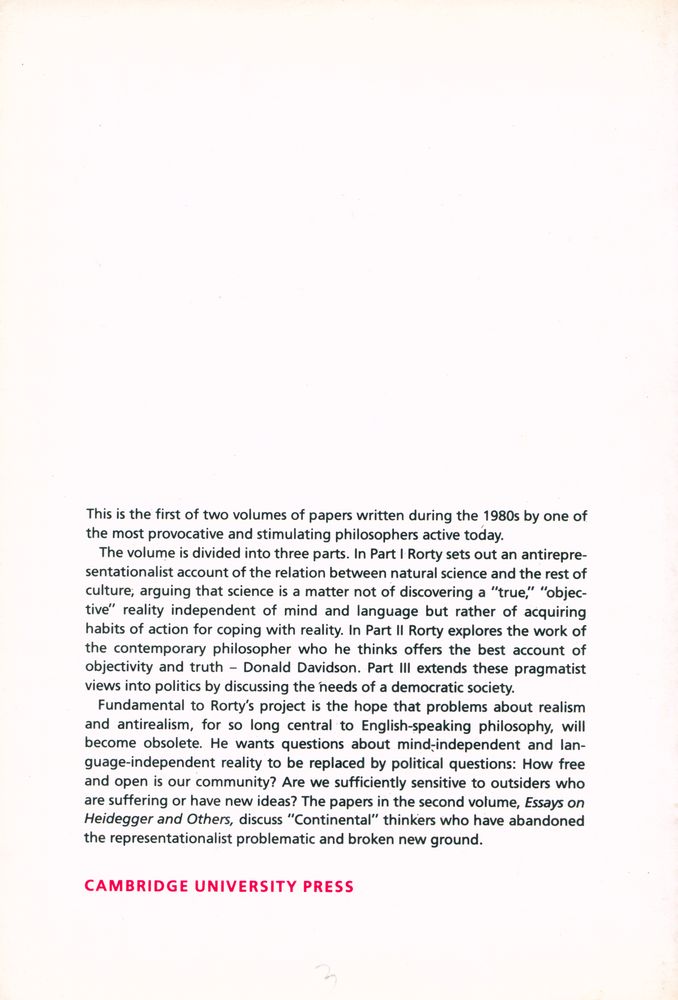 『Objectivity, relativism, and truth』 3