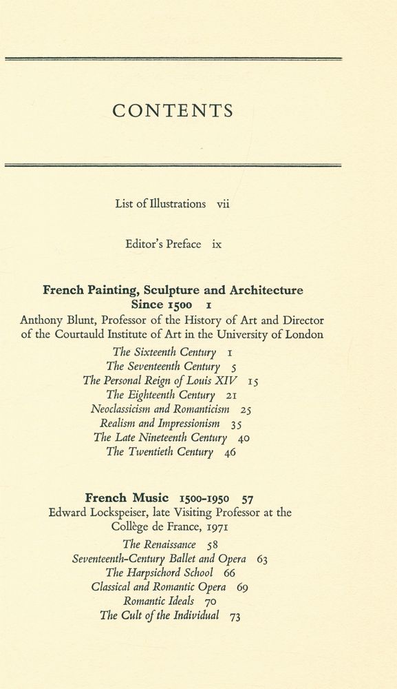 『French Art and Music since 1500』 2