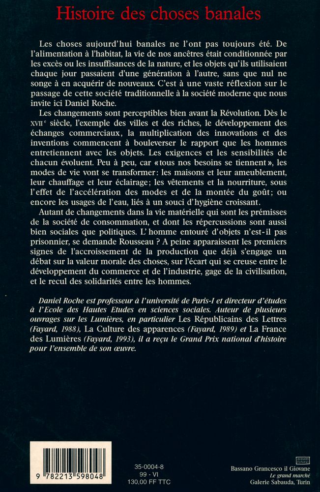 『Histoire des choses banales : Naissance de la consommation XVIIe - XIXe siècle』 5
