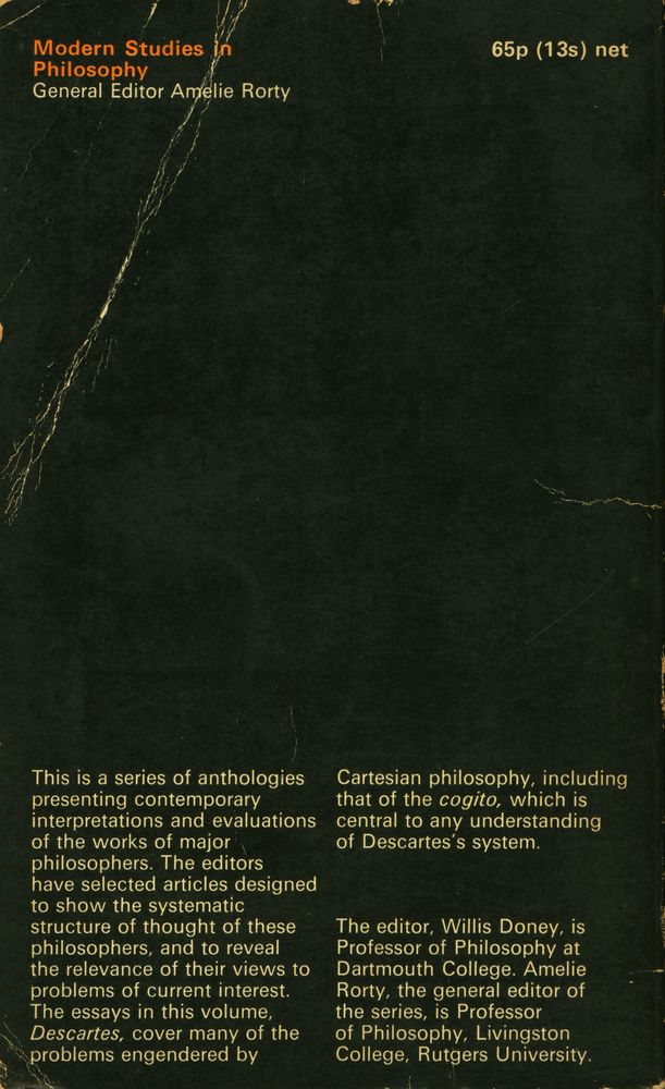 『Modern studies in philosophy A collection of critical essays : Decartes』 3