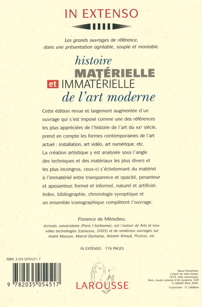 『histoire MATÉRIELLE et IMMATÉRIELLE de l'art moderne』 8