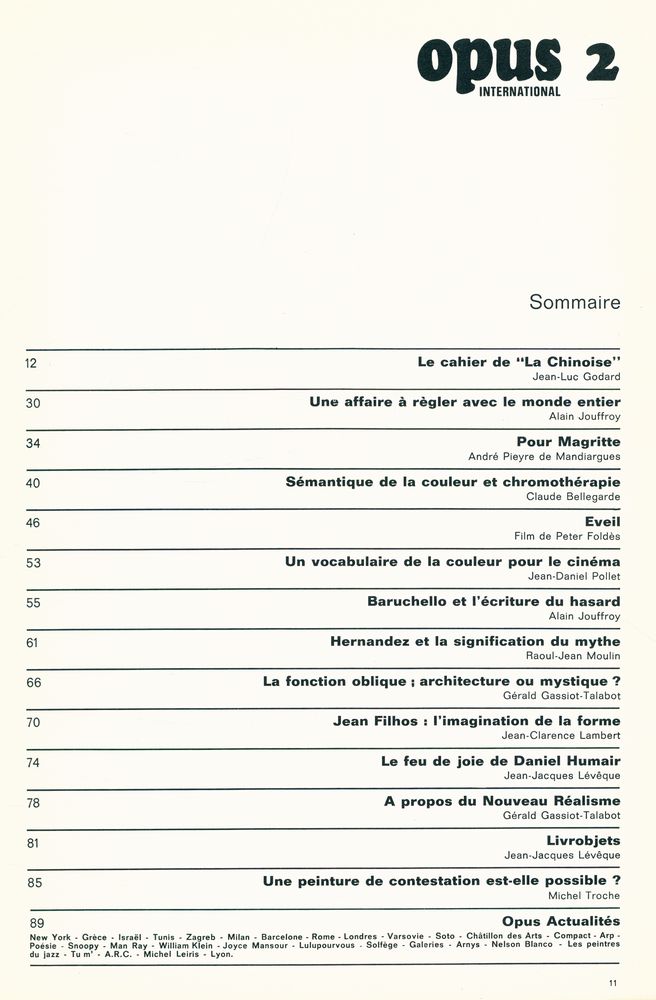 『opus INTERNATIONAL』 2 1967 2
