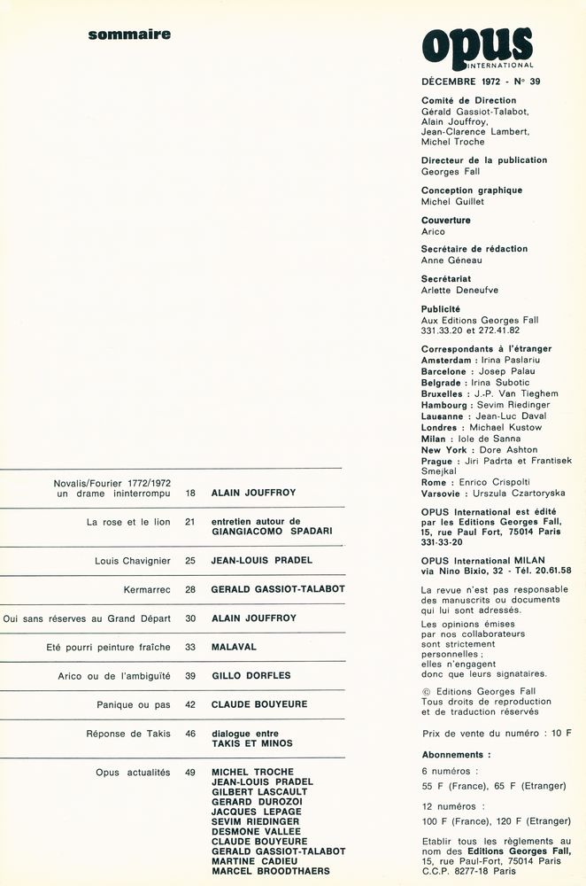 『opus INTERNATIONAL』 39 1972 2